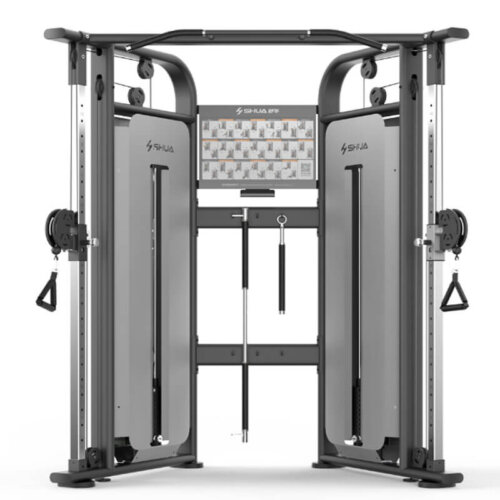 machine-musculation-professionnelle-poulie-double-reglable Station de musculation fonctionnelle SHUA SH-G6820M – machine polyvalente avec câbles et traction