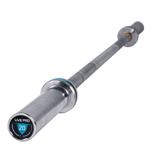 Barre-Olympique-d’Entraînement-20-kg Barre olympique d’entraînement LIVEPRO LP8052 – 220 cm – 20 kg – chrome – musculation – haltérophilie