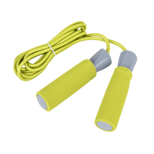 CORDE-A-SAUTER Corde à sauter LiveUp LS318F – poignées mousse vert et gris – 275 cm – fitness et cardio