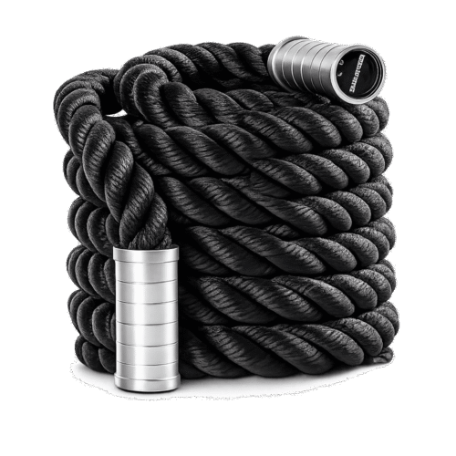 Corde-Ondulatoire-LP8173 Corde ondulatoire LP8173 LIVEPRO noire – poignées en aluminium – 9 à 15 m – battle rope
