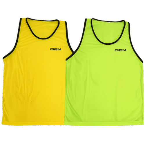 Dossard-1110 Dossard de Football GEM DS-1110 – Polyester – Vert ou Jaune – Tailles S/M et L/XL