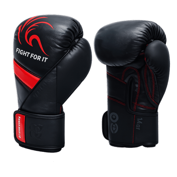 Gants de boxe noir & rouge – KANGO PU