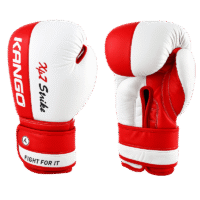 Gants-de-boxe-en-cuir-rouge-&-blanc-KANGO Gants de boxe en cuir rouge & blanc – KANGO