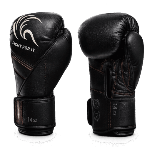 Gants-noir-noir Gants de boxe KANGO noir & noir PU – Style Everlast