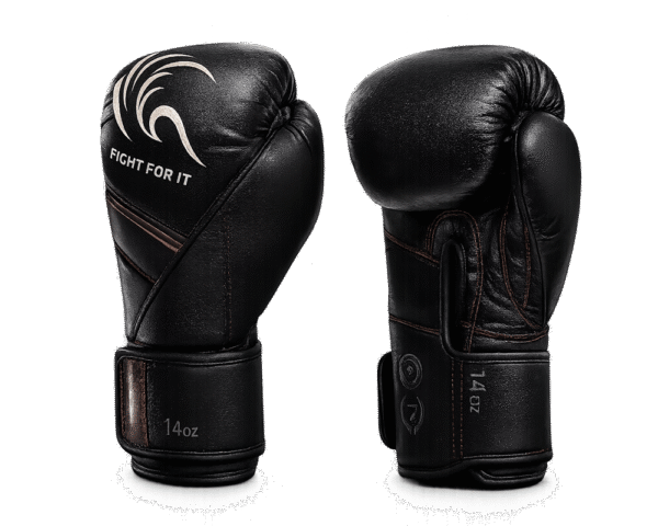 Gants-noir-noir Gants de boxe KANGO noir & noir PU – Style Everlast