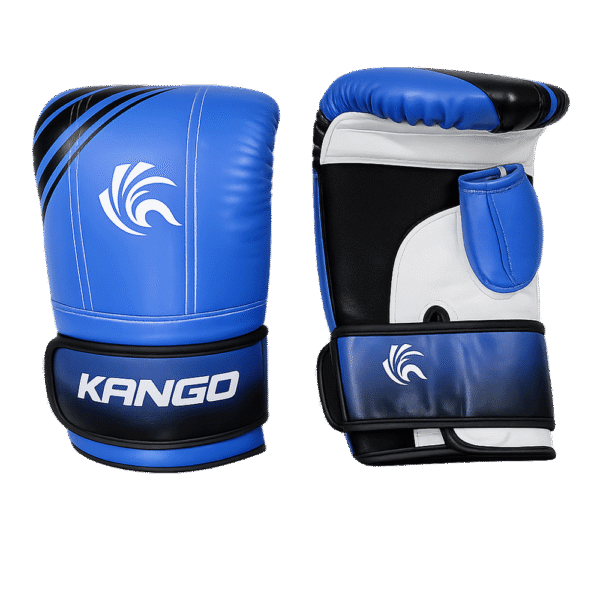 Mitaine de frappe KANGO en simili cuir, couleurs bleu, noir & blanc