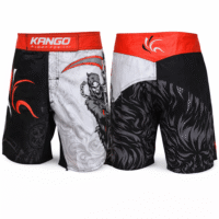 Short-614 Short KANGO RGK-614 en Taslaan et Lycra, design Grim Reaper, couleurs rouge noir gris, tailles S M L.