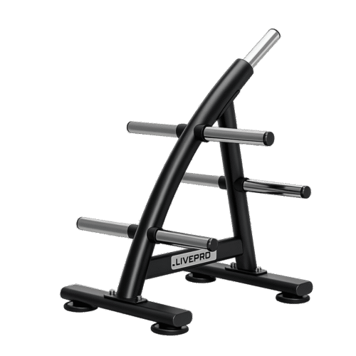 Support-vertical-pour-disque-olympique-–-LIVEPRO-LP8904 Support vertical LIVEPRO LP8904 pour disques olympiques – acier noir