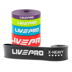 Bandes élastiques de résistance LivePro LP8410 – Super Bands en latex pour fitness, musculation et rééducation.