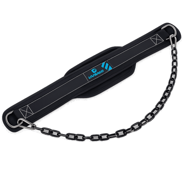 Ceinture de lestage LivePro LP8716 avec chaîne – accessoire de musculation pour tractions et dips lestés, soutien dorsal confortable.