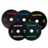 Disques bumper LP8026 LIVEPRO noirs haute élasticité – 5 à 25 kg – code couleur par poids