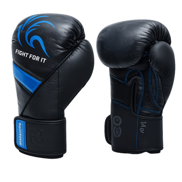 Gants de boxe PU noir & bleu