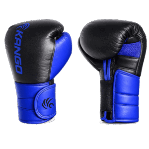 Gants de boxe haut de gamme en cuir bleu & noir – KANGO