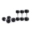 Haltère hexagonal LIVEPRO avec revêtement caoutchouc – 2,5 à 50 kg – vendu par paire