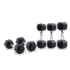 Haltère hexagonal LIVEPRO avec revêtement caoutchouc – 2,5 à 50 kg – vendu par paire