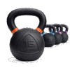 Kettlebell en fonte LIVEPRO avec anneau coloré – 4 à 32 kg – base large stable
