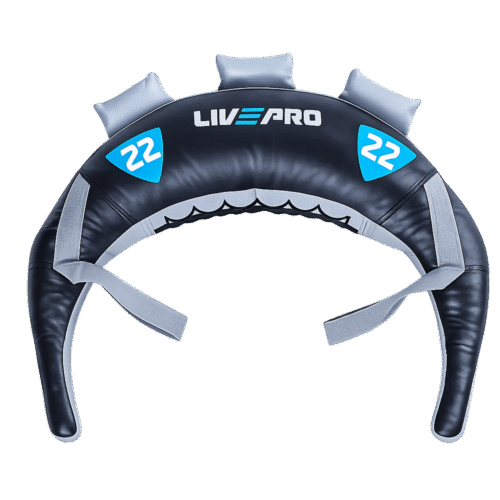 sac-leste-bulgare Sac bulgare lesté LIVEPRO noir et bleu – 5 à 22 kg – entraînement fonctionnel