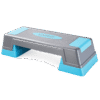 Step aérobic LIVEUP gris et bleu – réglable 12 à 22 cm – compact et antidérapant