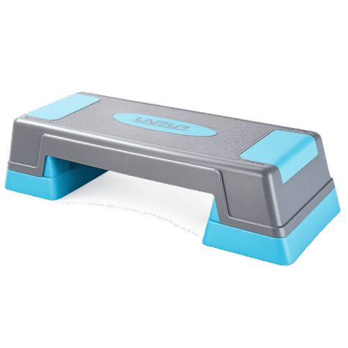 step-aerobic Step aérobic LIVEUP gris et bleu – réglable 12 à 22 cm – compact et antidérapant