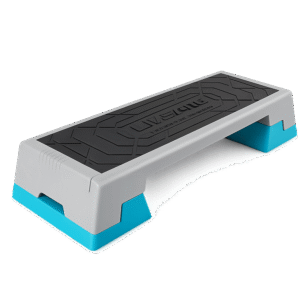 Step aérobic LIVEPRO réglable – 3 hauteurs – surface antidérapante caoutchouc