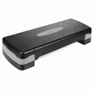 Step aérobic LIVEUP noir et gris – réglable 15 à 25 cm – surface antidérapante
