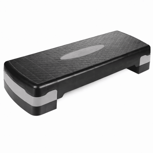 step-liveup Step aérobic LIVEUP noir et gris – réglable 15 à 25 cm – surface antidérapante