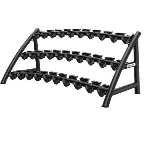 support-15-paires Support haltères 15 paires LivePro LP8903 – rack 3 niveaux en acier noir pour haltères ronds, salle de musculation