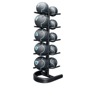 Support LivePro LP8806 pour 10 ballons médicinaux – rack vertical noir en acier pour salle de sport ou centre de rééducation