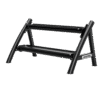 Support LIVEPRO LP8905 double étage pour haltères et poids kettlebells