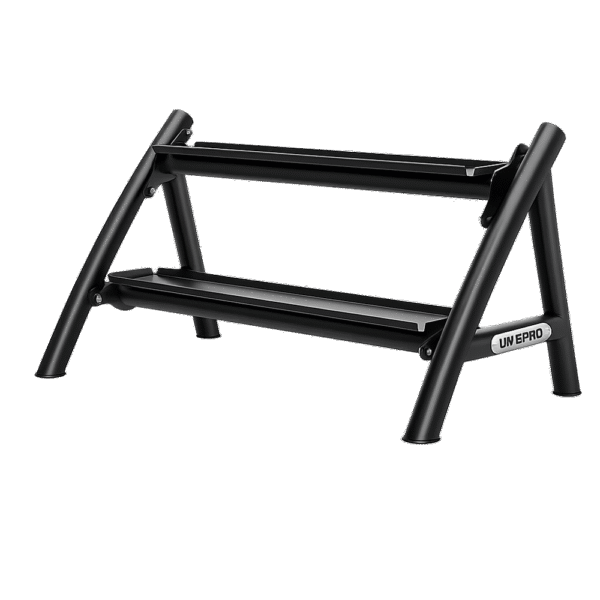 Support LIVEPRO LP8905 double étage pour haltères et poids kettlebells