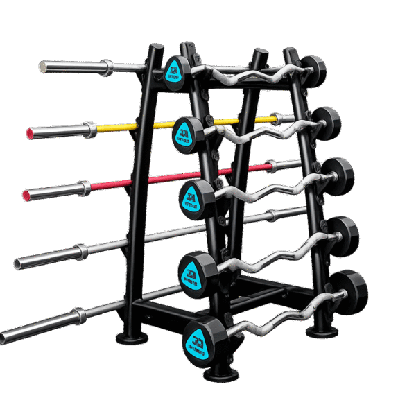 Support horizontal LIVEPRO LP8853 pour 10 barres olympiques – rangement acier noir 1