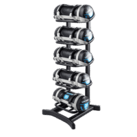 support-sac-leste Support LP8802 LivePro pour sacs lestés – rangement vertical 5 emplacements en acier pour sac de puissance en salle de sport