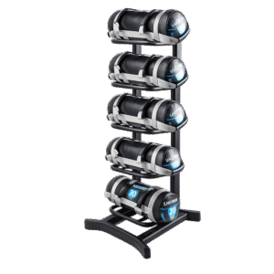 Support LP8802 LivePro pour sacs lestés – rangement vertical 5 emplacements en acier pour sac de puissance en salle de sport