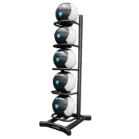 support-wall-ball Support vertical LivePro LP8811 pour 5 wall balls – rack acier noir pour rangement de ballons médicinaux en salle de sport
