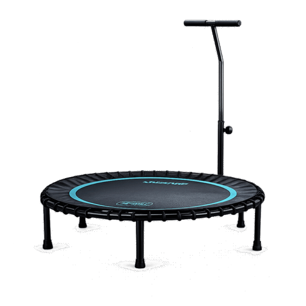 Trampoline compact LivePro LP8250B avec barre réglable – équipement cardio training pour usage individuel à la maison ou en salle.