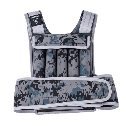 Gilet-leste Gilet lesté LivePro LP8195 camouflage – 10 kg ou 20 kg pour musculation, crossfit, course et entraînement fonctionnel.