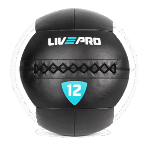 Wall Ball LIVEPRO noir et gris – de 3 à 12 kg – ballon lesté diamètre 35 cm