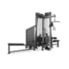 Station poulies 4 postes professionnelle U2029 noir salle de sport