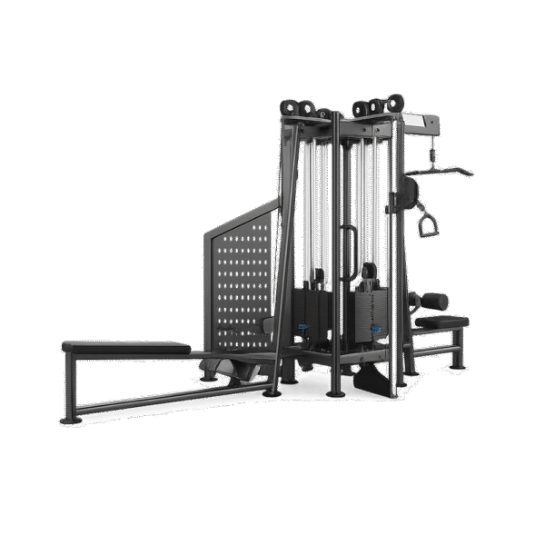 Station poulies 4 postes professionnelle U2029 noir salle de sport