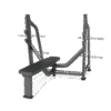 Banc olympique plat professionnel E7043 noir salle de sport