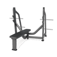 Banc olympique plat professionnel E7043 noir salle de sport