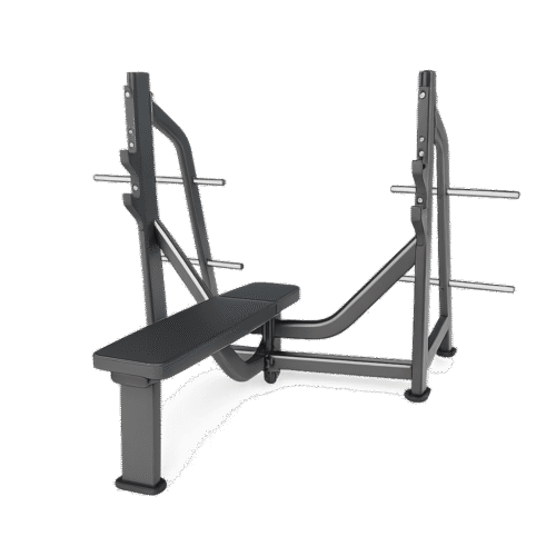 Banc olympique plat professionnel E7043 noir salle de sport