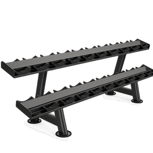 Rack à haltères 2 niveaux U2077 professionnel noir salle de sport