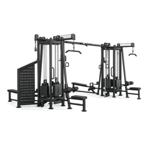 Station-Poulies-8-Postes-Professionnelle-–-U2066PF EVOST III station poulies 8 postes U2066PF noir salle de sport professionnelle